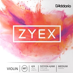 D'Addario Zyex Composite Violin String Set 4/4 Med #DZ310A44M